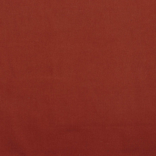 Detail of terracotta cotton corduroy fabric.