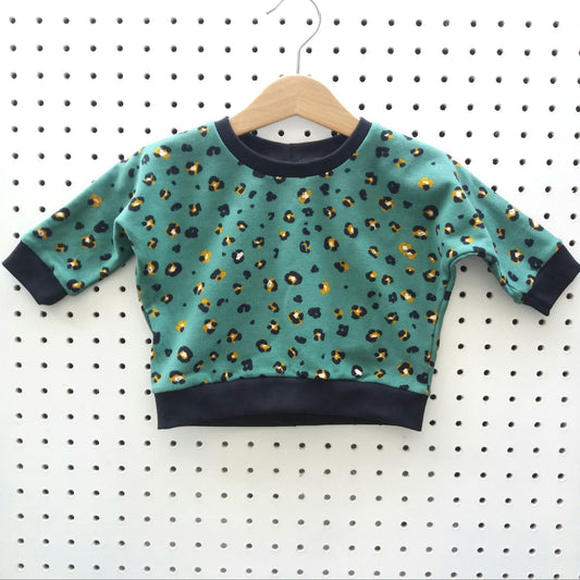 Green Leopard Print Sweatshirt
